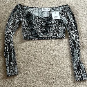 Tiger Mist snakeskin crop XS